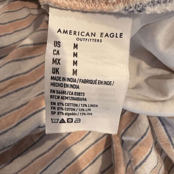 American Eagle Linen Blend High-Waisted Side Button Culottes Lined Size Medium - Picture 7 of 13